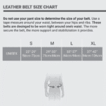 מידות חגורת עור מרופדת