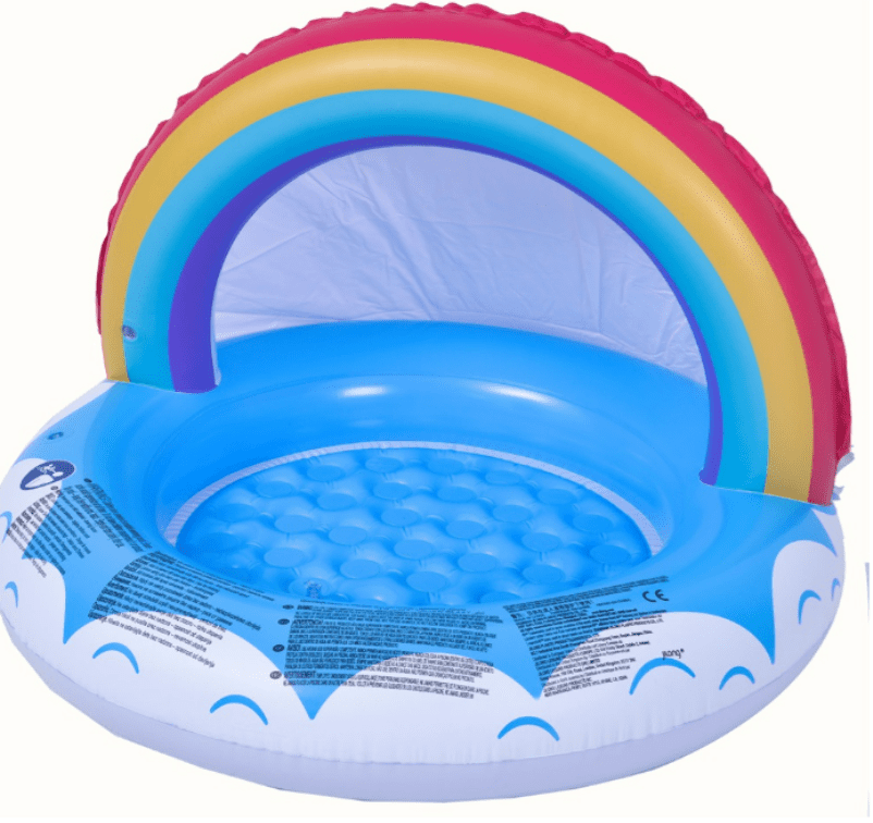 בריכת פעוטות עם גגון קשת בענן