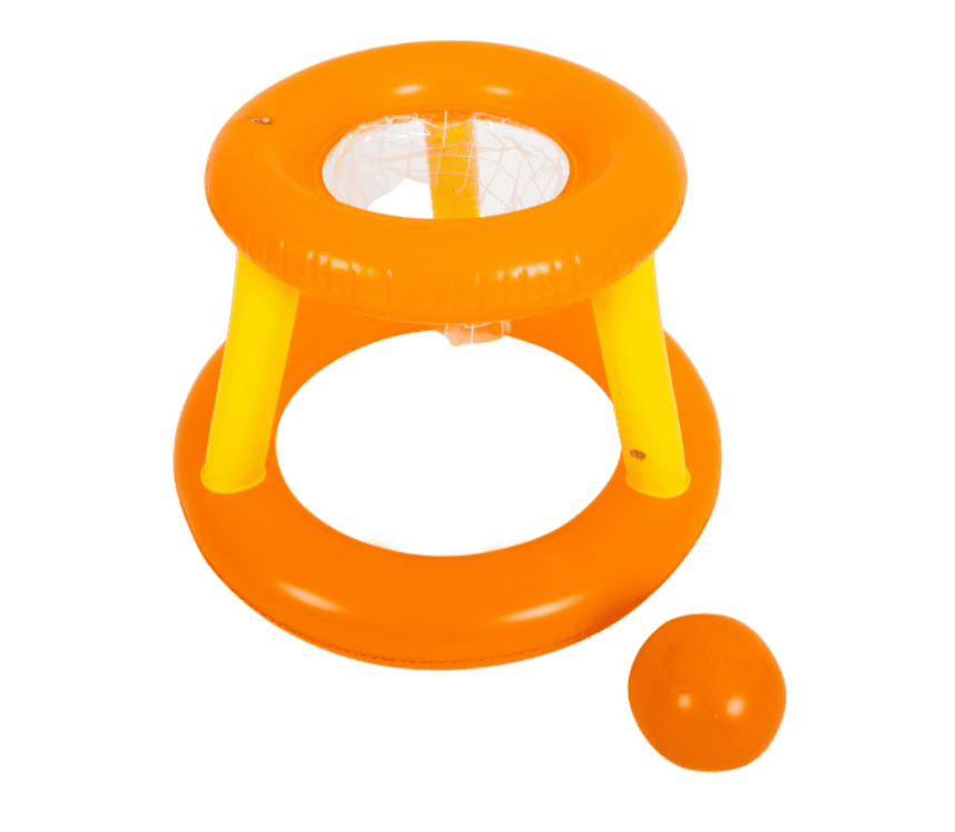 סל כדורסל מתנפח בצבע כתום וצהוב