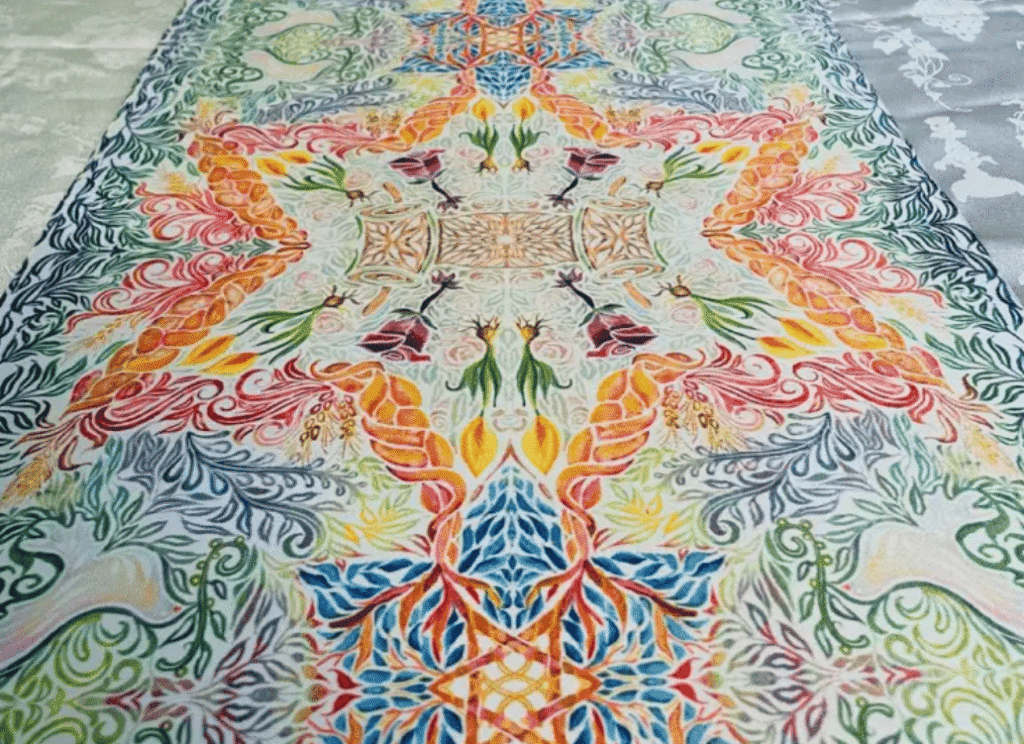 ראנר שולחן עמיד בחום יום שבת בגינה