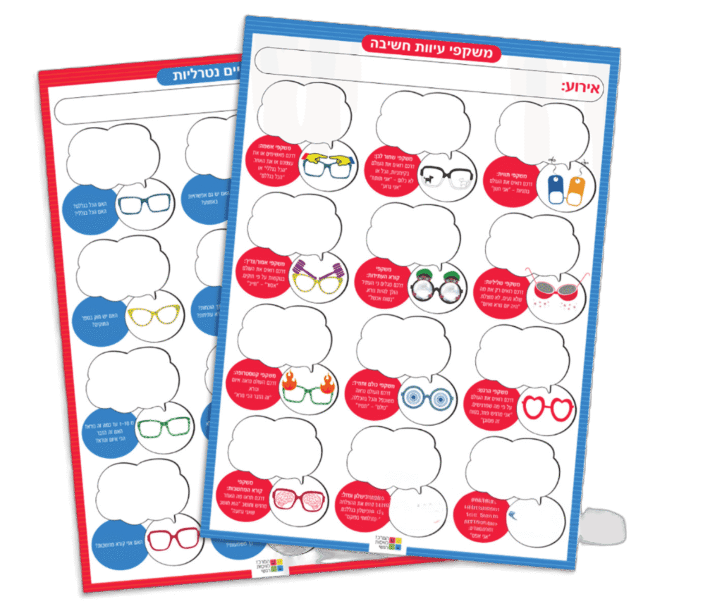 פוסטר מחיק – משקפי עיוותי חשיבה – לוח דו צדדי